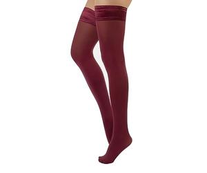 CALZITALY Bas Autofixant Opaque en Microfibre | Collant Autofixants avec Bande Lisse | Noir, Bleu, Vert, Rouge | S - 4XL | 60 DEN | Made in Italy (Portwine, M/L)