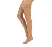 CALZITALY Bas Autofixants Pointe Ouverte | Bas Femme sans Pointe | Bas Autofixant Pied Ouverte pour Sandales | 10 DEN | Noir, Naturel | S, M, L, XL | Made in Italy (L-XL, Géométrique-Naturel)