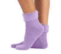 CALZITALY Chaussettes Hivernales Effet Angora | Socquettes Douces Thermiques | Multicolore | Taille Unique | Made in Italy (Violet)