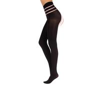 CALZITALY Collants 3d Opaques Avec Control Body | Collants Sculptants Et Rémodelants | 100 Den | Marron, Noir | S, M, L, Xl | Bonneterie Italienne | (M, Noir)