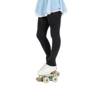 CALZITALY Collants de Patinage Artistique pour Fille, Collants sans Pieds, Leggings de Patinage, Leggings Opaques, 80 DEN, fabriqués en Italie (Noir, 12-14 Ans)