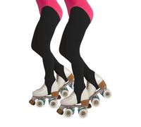 CALZITALY Collants Fille de Patinage Artistique et Roller Etriers | Noir, Naturel, Caramel, 6-12 Ans, 70 DEN | Fabriqué en Italie (FR/ES, Âge, 6 ans, Taille normale, 2 X Noir)
