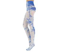 CALZITALY Collants Opaque en Douce Microfibre de Couleur | S, M, L, XL, XXL, 3XL, 4XL | 80 DEN | Fabriqué en Italie (XL, Tie-dye Cobalt)