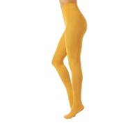 CALZITALY Collants Opaque en Douce Microfibre de Couleur | S, M, L, XL, XXL, 3XL, 4XL | 80 DEN | Fabriqué en Italie (XL, Ocre)