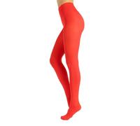 CALZITALY Collants Opaque en Douce Microfibre de Couleur | S, M, L, XL, XXL, 3XL, 4XL | 80 DEN | Fabriqué en Italie (XL, Rouge Corail)