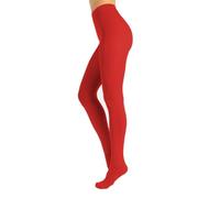 CALZITALY Collants Opaque en Douce Microfibre de Couleur | S, M, L, XL, XXL, 3XL, 4XL | 80 DEN | Fabriqué en Italie (XL, Rouge)