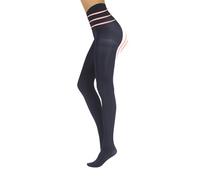 CALZITALY Collants Opaques Gainant en Microfibre 3D avec Effet Modelant | Noir, Bleu | S, M, L, XL, XXL, 3XL, 4XL | 80 DEN | Fabriqué en Italie (3XL, Bleu)