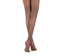 CALZITALY Collants Résille avec Couture Arrière | Noir, Naturel | S, M/L | Fabriqué en Italie (L/XL, NOIR)
