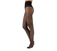 CALZITALY Collants Voile, Collant Fil Recy ollant Motif Fleurs, Pois, Tartan, Losanges, Noir, S, M, L, XL | 20 DEN | Made in Italy (Noir - Ethnique, L-XL)