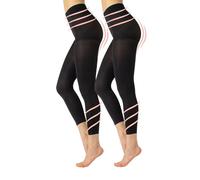 CALZITALY Leggings en Microfibre Compression Moyenne 8 mm/HG, Pantalon Sculptant de Soutien | Noir | S, M, L, XL | 100 DEN | Made in Italy (M, 2 X Noir)