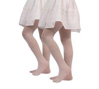 CALZITALY PACK 1/2 Collant pour Filles en Dentelle | Collants avec Motif à Fleurs - 40 DEN | Ivoire, Blanc | 2-3, 4-6, 6-8, 8-10, 10-12, 12-14 ans | Made in Italy (2/3 ans, 2 Paires - Blanc)
