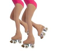 CALZITALY PACK 1/2 Collants Fille de Patinage Artistique et Roller Couvre Patins | Noir, Naturel | 6, 8, 10, 12 Ans | 70 DEN | Fabriqué en Italie (12 Ans, 2 Paires - NATUREL)