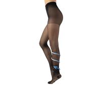 CALZITALY PACK 1/2 Paires - Collants de Contention avec Compression Forte 10 mm/Hg, S, M, L, XL, XXL, 3XL, 4XL | 70 DEN | Made in Italy (3XL, Noir)