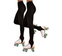 CALZITALY PACK 1 ou 2 PAIRES - Collants Femme Etriers de Patinage Artistique et Roller sans Pied | Noir, Naturel, Caramel | S, M, L | 70 DEN | Fabriqué en Italie (M, 2 X NOIR)