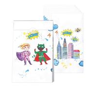 CAM ET Leon - 22510 - Sachets Anniversaire Enfant - Lot de 8 - Thème Super-Héros - Sachets Bonbons - Sac Cadeau - Pochettes Fête Enfant