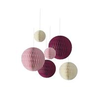 CAM ET Leon - 22632 - Boules Alvéolées - Lot de 6 - Accessoires Décoration Fête Anniversaire Adulte, Enfant - Rose