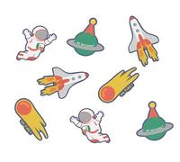 CAM ET LEON - Accessoires Décoration d’Anniversaire Enfant - Thème Espace - Assiettes, Serviettes, Confettis, Sachets, Cartes d’Invitation, Ballons (Confetti de table X40)