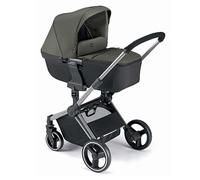 CAM Next Evo Poussette combinée 3 en 1 avec coque bébé et nacelle verte, poussette de voyage légère, siège réversible, pliable compacte, suspension, poussette de ville pour bébé et enfant