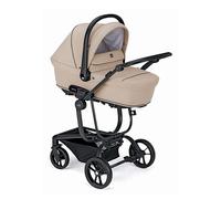 CAM Taski Sport Poussette combinée 3 en 1 avec nacelle et coque bébé beige clair (ECE R129), légère, compacte, pliable, siège réversible, suspension, jusqu'à 22 kg, accessoires inclus