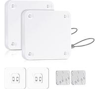 CAM2 Ferme-porte automatique (blanc, 800 g), lot de 2, matériau ABS, autocollant, capteurs, coulisses, pour la plupart des portes