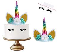 CAM2 Licorne Décoration de gâteau Décoration de gâteau Licorne Licorne Décoration de gâteau Décoration pour anniversaire/mariage/fête prénatale (licorne colorée)