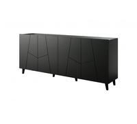 Cama ETNA Commode 200x42x82 noir mat, Noir, étagère à particule, Moderne, Rectangulaire, étagère à particule, stratifié
