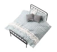 Cama Miniatura 1:12, Modelo Colchón Vintage Decorativo, Estructura Hierro Forjado Clásica, Conjunto Muñecas Escala Realista, Accesorio Juego Imaginativo, Decoración Interior Casa Muñecas,