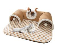 Cama Para Con Túnel,Tubo Para - Refugio Cálido Juguete Tienda Enriquecimiento Mascotas Perro Exterior Esquina Pared Espacio | Cueva Gato Acogedor CASA Tienda Juguete Juego Cálido Enr