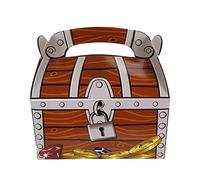 cama24com Palandi® Lot de 6 coffres au trésor pour fête de pirate, pour les petits cadeaux et les anniversaires d'enfants, les fêtes à thème et la chasse au trésor, 15,5 x 15 x 9 cm