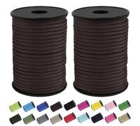 CAMAL 2PCS Paracorde Corde de Tente 4mm Cordon à 7 Brins Corde Polypropylene 30m Cordes Réfléchissantes Cordon Nylon pour Activités de Camping en Extérieur Bracelet Paracorde (Café)