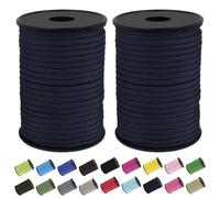 CAMAL 2PCS Paracorde Corde de Tente 4mm Cordon à 7 Brins Corde Polypropylene 30m Cordes Réfléchissantes Cordon Nylon pour Activités de Camping en Extérieur Bracelet Paracorde (Bleu Marine)