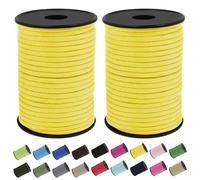 CAMAL 2PCS Paracorde Corde de Tente 4mm Cordon à 7 Brins Corde Polypropylene 30m Cordes Réfléchissantes Cordon Nylon pour Activités de Camping en Extérieur Bracelet Paracorde (Jaune)