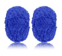 CAMAL 2PCS Pelote de Laine Fausse Fourrure 100g Fil Polyester 60m Laine à Tricoter Fil Coton pour Crochet Yarn pour Métier à Tisser à la Main Utilisé pour le Tricot et le Crochet (2-Bleu Saphir)