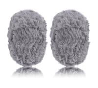 CAMAL 2PCS Pelote de Laine Fausse Fourrure 100g Fil Polyester 60m Laine à Tricoter Fil Coton pour Crochet Yarn pour Métier à Tisser à la Main Utilisé pour le Tricot et le Crochet (2-Gris)