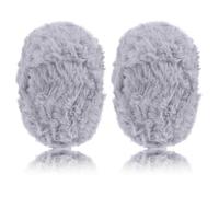 CAMAL 2PCS Pelote de Laine Fausse Fourrure 100g Fil Polyester 60m Laine à Tricoter Fil Coton pour Crochet Yarn pour Métier à Tisser à la Main Utilisé pour le Tricot et le Crochet (2-Gris Clair)