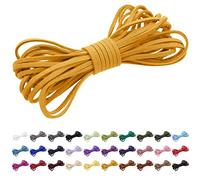 CAMAL Faux Fils en Daim Cordon en Cuir 2,6mm Cordon Cuir 5m Cordon Cuir pour Collier Fil pour Bracelet Corde pour Leather Shoe Laces, Dream Catcher (Jaune d'or)