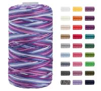 CAMAL Ficelle Nylon Fil Nylon 1.5mm Cordon Bracele 200m Corde Fine Corde pour Bracelet Fil Tressé pour Bricolage Artisanat, Bonnets, Sac Au Crochet (Gris-Blanc-Violet)