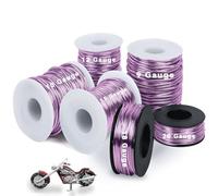 CAMAL Fil Aluminium 1.5mm Fil de Fer Souple Loisir Creatif 20m Fil d'Aluminium de Fer Souple pour Sculpture, Fabrication de Bijoux, Tricotin Manuel, Bricolage Bracelet(Violet clair)