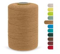 CAMAL Fil Macramé Simple Brin, Corde Macramé 1 mm Fil Coton 390m, Simple Brin Torsadé Ficelle de Macramé Coton a Crocheter pour Suspension Murale, Sac à Main, Panier (Jaune De Lin)