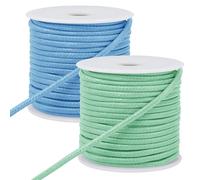 CAMAL Fil Nylon Ciré Corde Tressée Cordon Collier pour Bracelet Cordon Coton Ciré Fil Macramé Cordelette pour la Fabrication de Bijoux Bricolage Artisanat (3mm x 5m, Bleu Clair, Vert Clair)