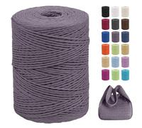 CAMAL Raphia à Crocheter pour Sac, 300m Fil de Raphia Papier pour Emballage de Décoration, 2mm Fil de Papier Ruban pour Crochet DIY Artisanat, Parti Chapeau, Bouquet de Mariage (Pourpre foncé)