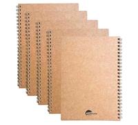 Camaleon Grafic Lot de 5 Cahiers A5 21x15 CM, Couverture Kraft. 100 Pages, 50 Feuilles. Feuilles Lignées, Carnet de Notes, Carnet à Anneaux Quadrillés