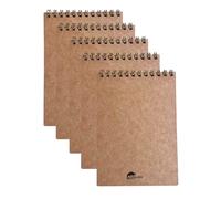 Camaleon Grafic Lot de 5 Cahiers A6 15x11 CM, Couverture Kraft. 100 Pages, 50 Feuilles. Feuilles Lignées, Carnet de Notes, Carnet à Anneaux Quadrillés