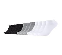 Camano CA-Soft Organic Cotton Lot de 12 paires de chaussettes unisexes pour baskets 35-38 39-42 43-46 Noir/gris/bleu/blanc, Mélange blanc (1001), 43-46