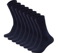 Camano Chaussettes Hommes, Lot de 8 - Coton Organique, coloris uni Marine 43-46
