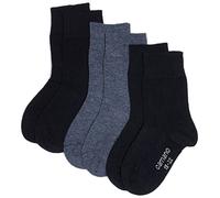 Camano Lot de 3 paires de chaussettes avec talon renforcé et dentelle pour enfant garçon et fille - Bleu - 31/34