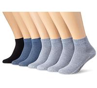 Camano Lot de 7 paires de chaussettes pour homme, Bleu denim chiné 0033., 43-46