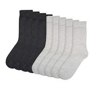 Camano Lot de 9 paires de chaussettes unisexes, Gris (L.grey Mel. (10) + Anthra 0010), 43-46