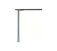 CAMAR Pied de Table Aluminium cannelé Ø60 - Décor : Argent - Diamètre : 60 mm - Hauteur : 700 mm - Réglage : + 30 mm