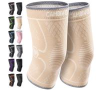 CAMBIVO 2 Pièces Genouillère Sport de Compression Antidérapantes | Genouillere Arthrose Genou, Genouillere Ligamentaire pour Musculation, Running, Volleyball, Basketball, Gym, Sport